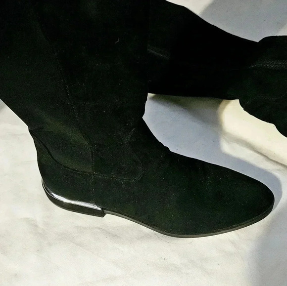 Calvin Klein Rania 2 Womens Faux Suede Dressy Black Knee-High Boots sz7.5US new - Picture 9 of 13